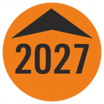 Prüfaufkleber 2027 orange