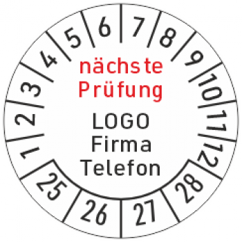 Prüfetiketten mit Logo