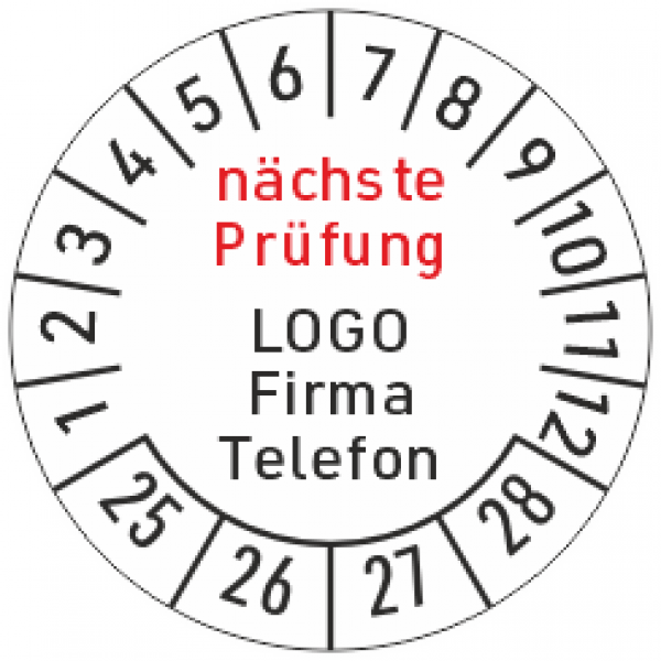 Prüfetiketten mit Logo