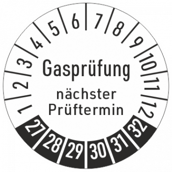 Prüfplaketten Gasprüfung