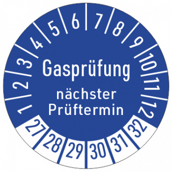 Prüfaufkleber Gasprüfung