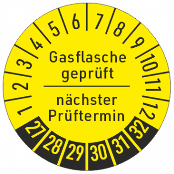 Prüfplaketten Gasflasche