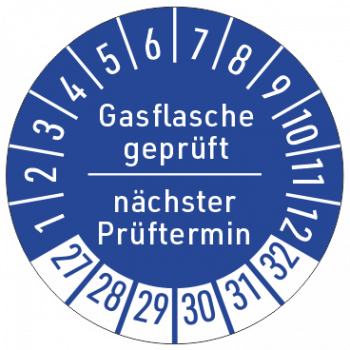 Prüfaufkleber Gasflaschen