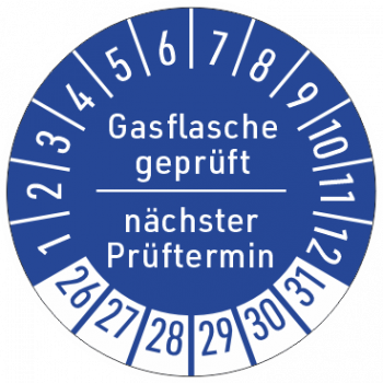 Prüfaufkleber Gasflaschen
