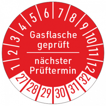 Prüfetiketten Gasflasche