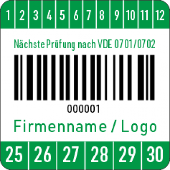Barcodeprüfplaketten individuell