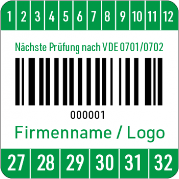 Barcodeprüfplaketten individuell