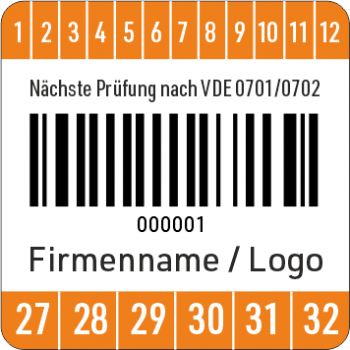 Barcodeprüfplakette individuell