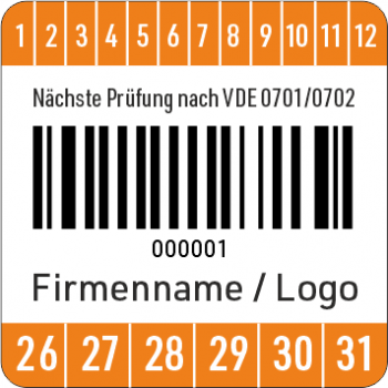 Barcodeprüfplakette individuell