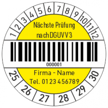 Barcodeprüfplakette DGUV Vorschrift 3