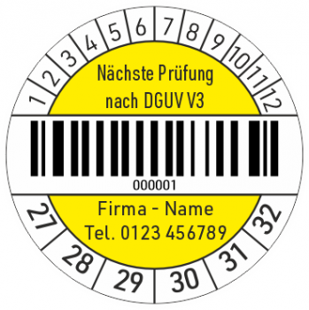 Barcodeprüfplakette DGUV