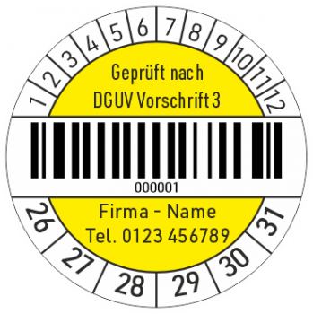 Barcode Aufkleber DGUV V3
