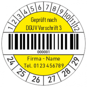 Barcode Aufkleber DGUV V3