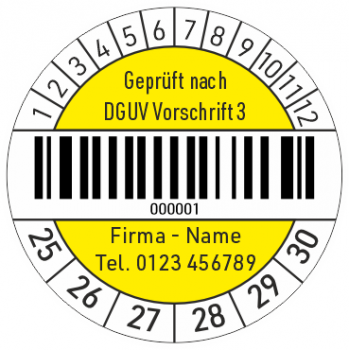 Barcode Aufkleber DGUV V3