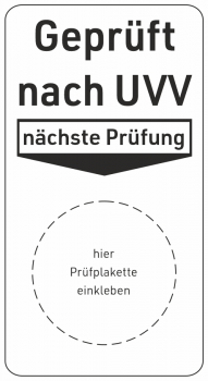 Grundplaketten Geprüft nach UVV