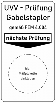 Grundplakette UVV Prüfung Gabelstapler