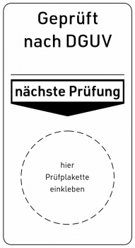 Grundplaketten geprüft nach DGUV