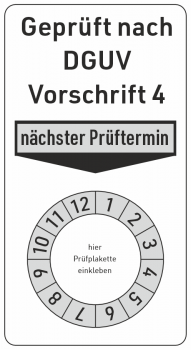 Grundplaketten DGUV V4 mit Monatsring