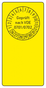 Kabelprüfplaketten VDE 0701 0702