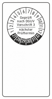 Kabelprüfplakette DGUV V3