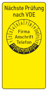 Kabelprüfplaketten VDE