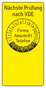 Kabelprüfplaketten VDE