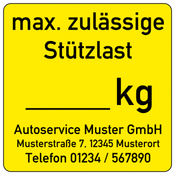 Stützlastaufkleber