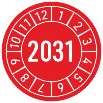 Prüfaufkleber 2031 rot
