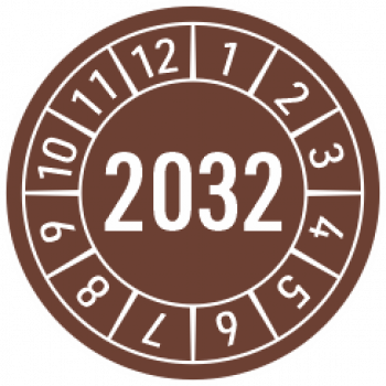 Prüfaufkleber 2032 braun