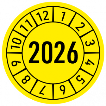 Prüfaufkleber 2026 gelb