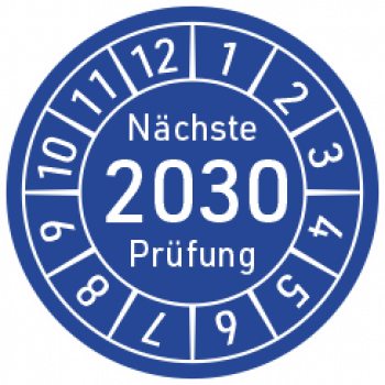 Prüfplaketten 2030 blau