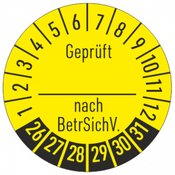 Prüfplaketten Geprüft nach BetrSichV
