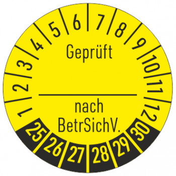 Prüfplaketten Geprüft nach BetrSichV