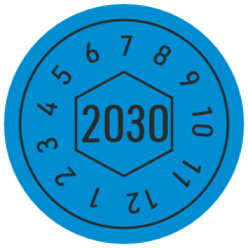 Prüfmarken 2030 blau