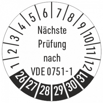 Prüfplakette Nächste Prüfung nach VDE 0751-1
