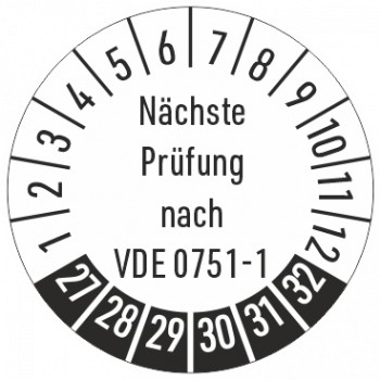 Prüfplakette Nächste Prüfung nach VDE 0751-1