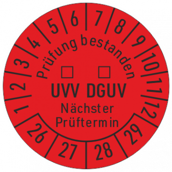 Prüfplakette UVV DGUV