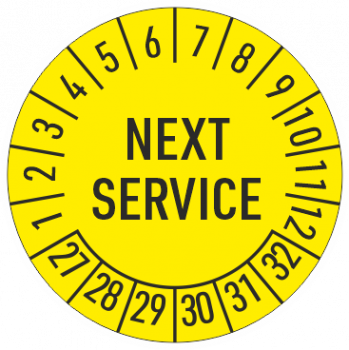 Prüfplakette NEXT SERVICE label