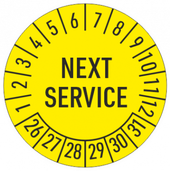 Prüfplakette NEXT SERVICE label