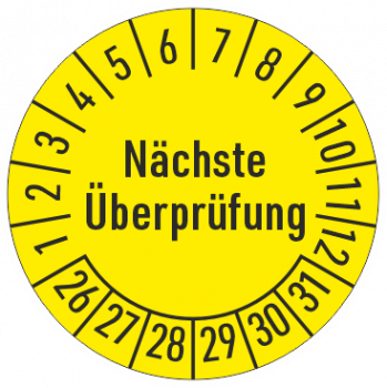 Prüfplaketten Nächste Überprüfung