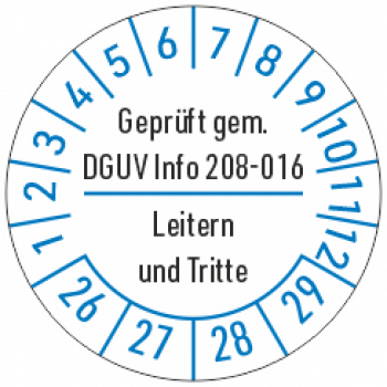 Leiterprüfplakette DGUV Info 208-016