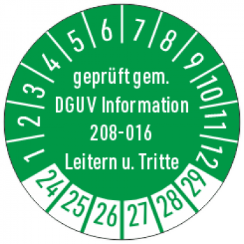 Pruefplaketten DGUV Info 208-016