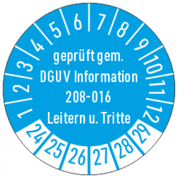 Leiterprüfaufkleber DGUV Info 208-016