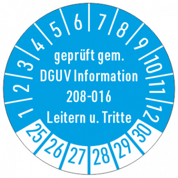 Leiterprüfaufkleber DGUV Info 208-016