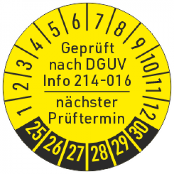 Prüfplaketten DGUV Info 214-016