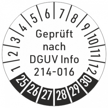 Prüfaufkleber DGUV Regel 214-016