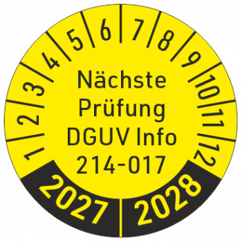 Prüfplakette DGUV Info 214-017