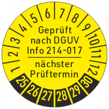 Prüfaufkleber DGUV Info 214-017