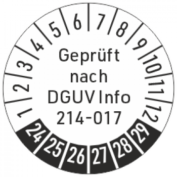 Prüfetiketten DGUV Info 214-017