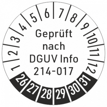 Prüfetiketten DGUV Info 214-017